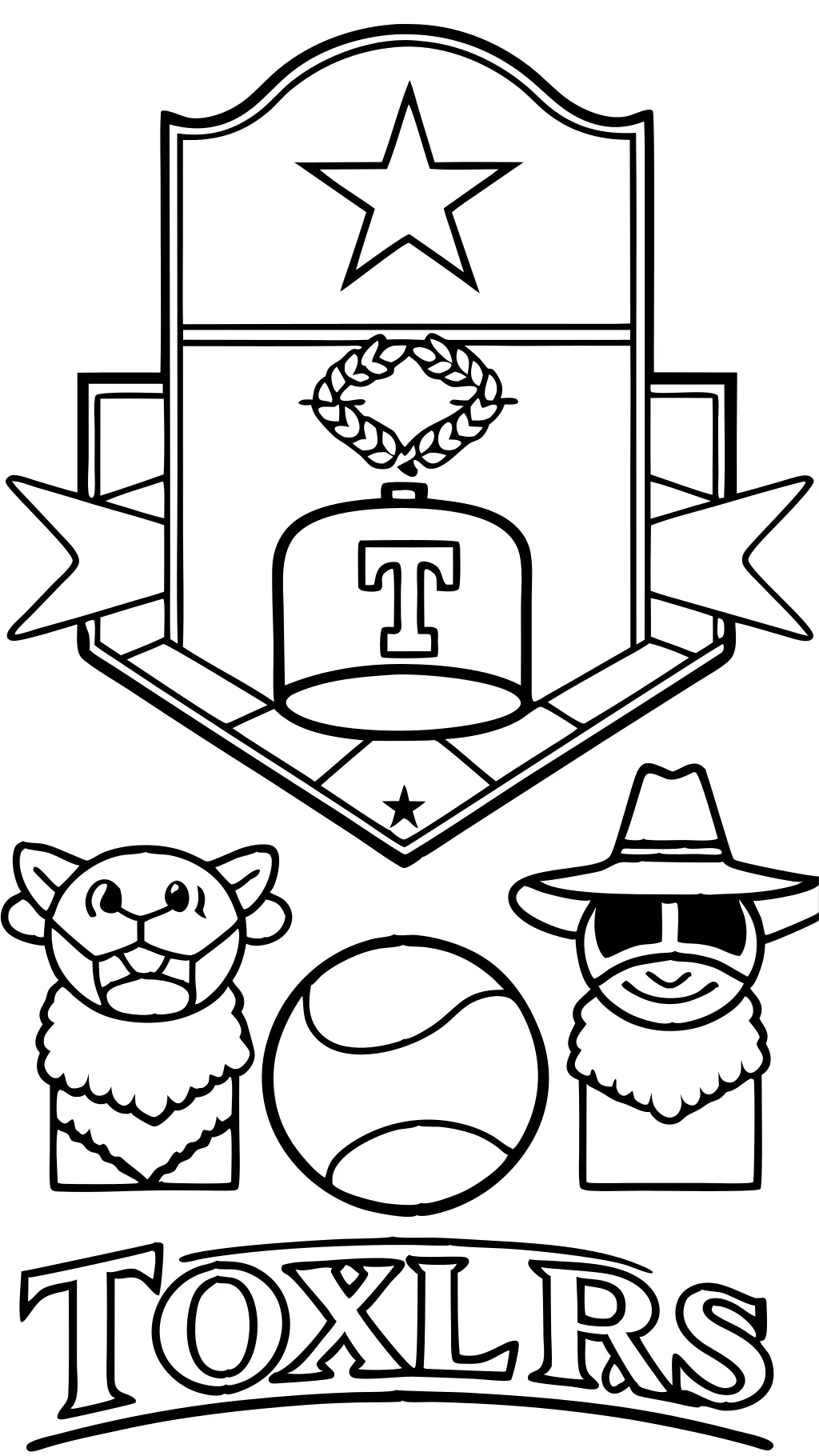 coloriage de baseball des Rangers du Texas